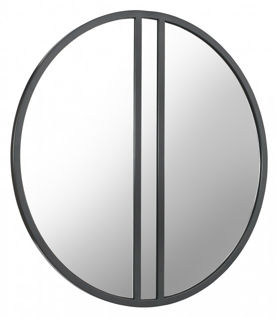 Bentley Designs Monroe Silver Grey Circular Wall Mirror- front angle