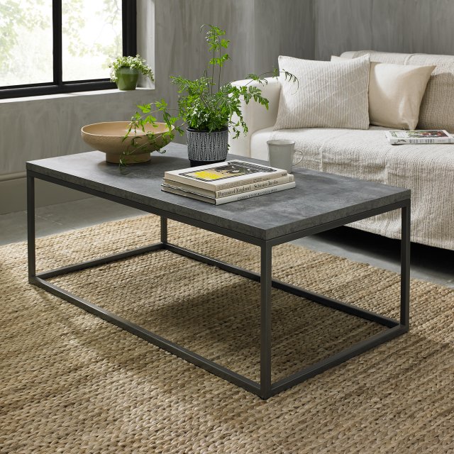 Bentley Designs Renzo Zinc & Dark Grey Coffee Table - feature