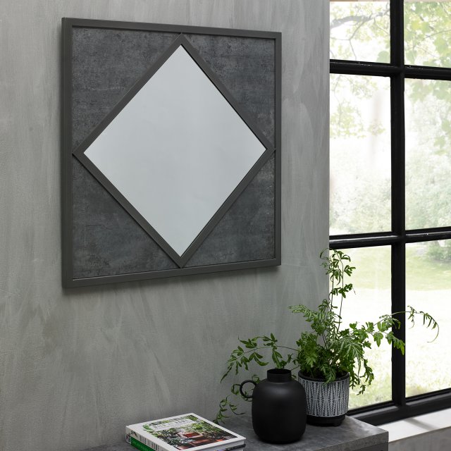 Bentley Designs Renzo Zinc & Dark Grey Wall Mirror - feature