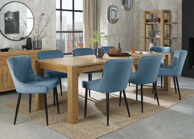 Turin Light Oak Cezanne Large Dining, Blue Patterned Dining Room Chairs