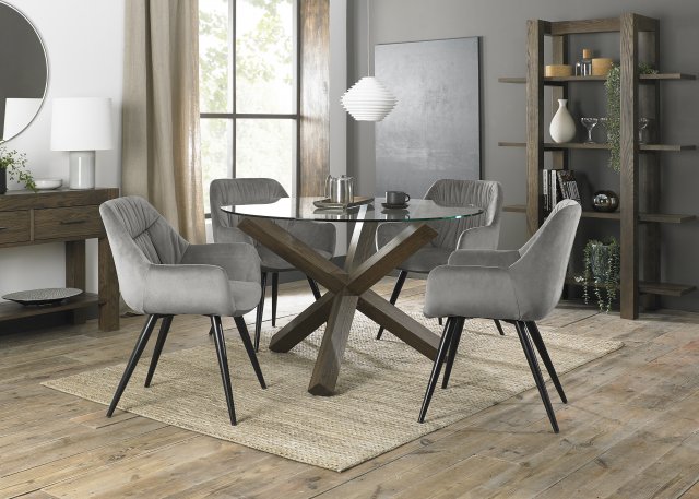 Turin Dark Oak Dali Round Dining Set