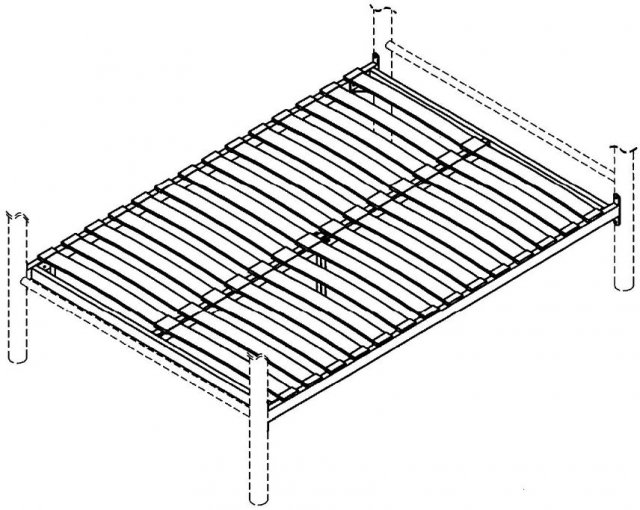 Replacement Metal Sprung Slat Base (Alloy) for a Bentley Designs *King Size Metal Bed only*