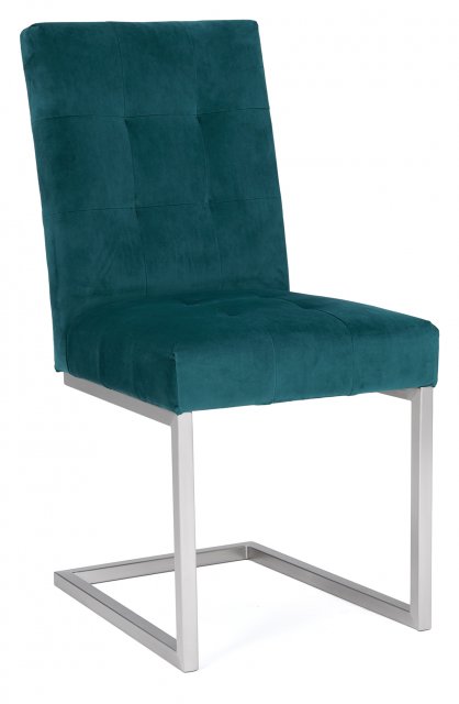Tivoli Dark Oak 4-6 Seater Dining Set Sea Green Velvet Bentley