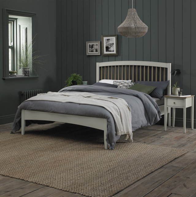 Premier Collection Whitby Scandi Oak & Soft Grey Low Footend Bedstead King Size 150cm