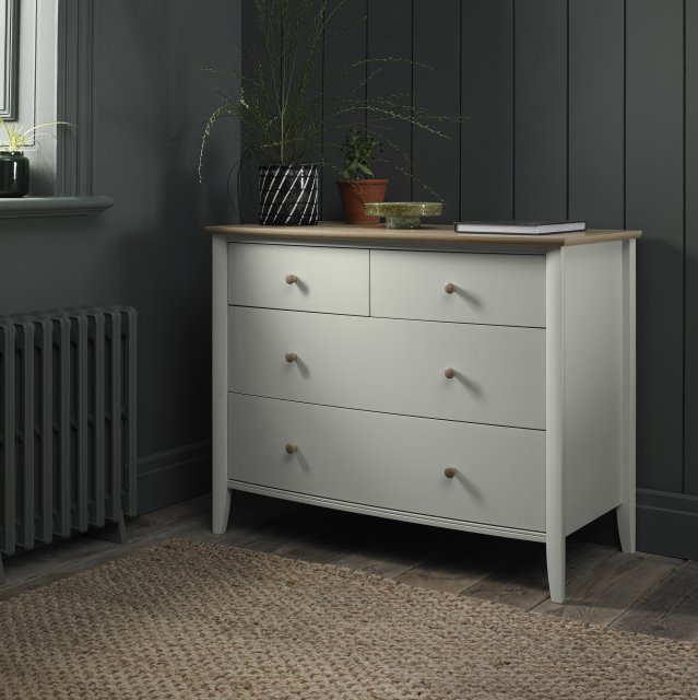 Premier Collection Whitby Scandi Oak & Soft Grey 2+2 Drawer Chest