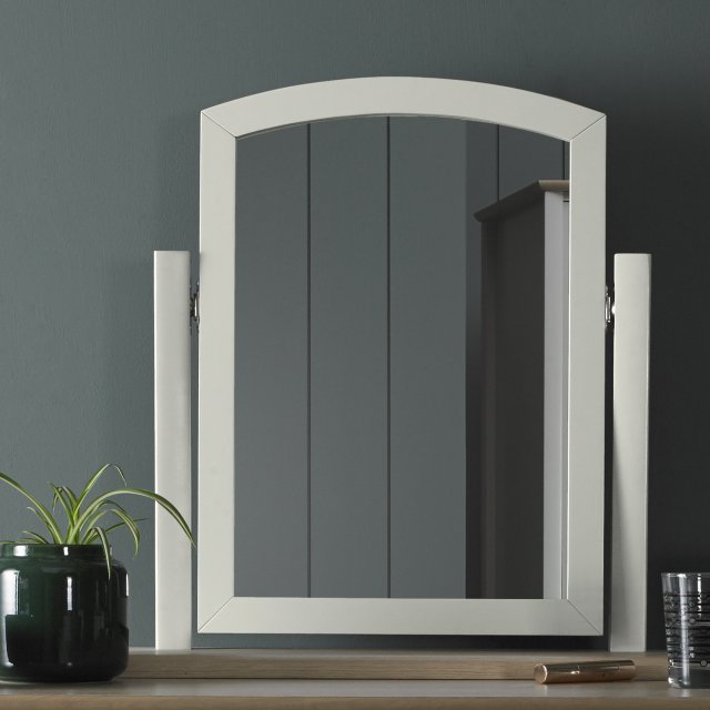 Premier Collection Whitby Scandi Oak & Soft Grey Vanity Mirror