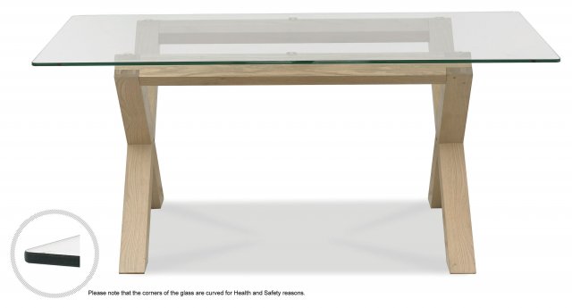 Premier Collection Turin Aged Oak Glass Top Dining Table