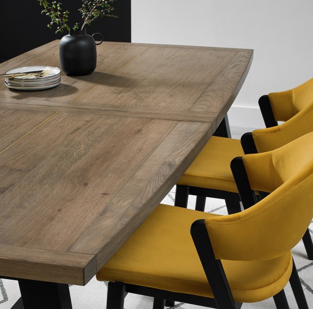 Signature Collection Camden Weathered Oak & Peppercorn 4 - 6 Seater Dining Table