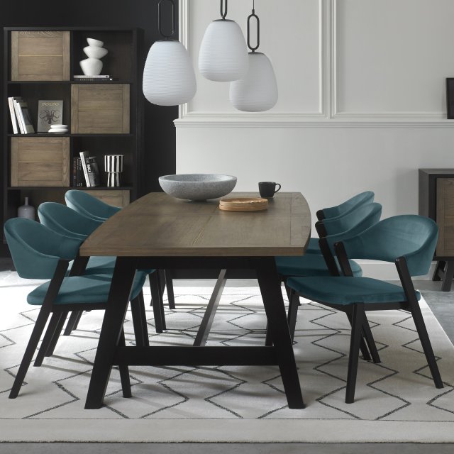Signature Collection Camden Weathered Oak & Peppercorn 6 - 8 Seater Dining Table