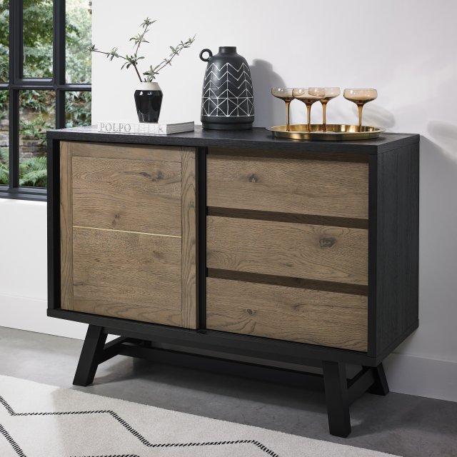 Signature Collection Camden Weathered Oak & Peppercorn Narrow Sideboard