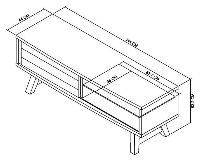 Camden Rustic Oak Entertainment Unit Living Room Furniture Bentley