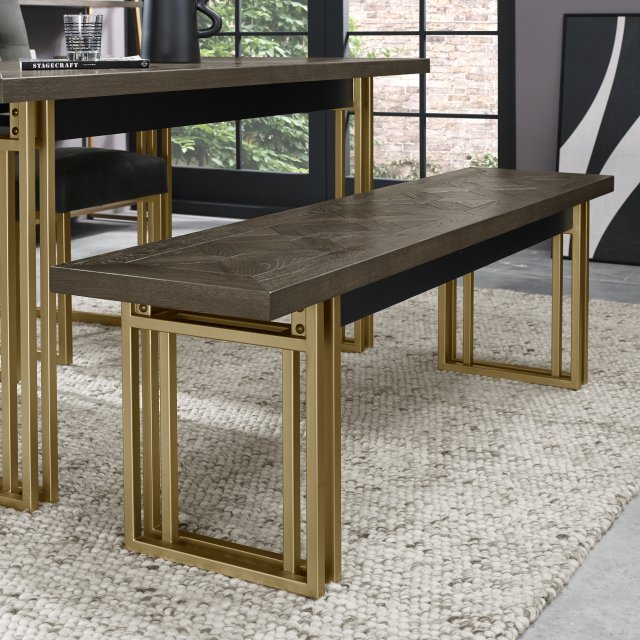 Signature Collection Athena Fumed Oak Wooden Bench