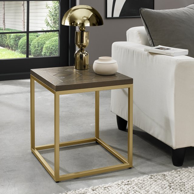 Signature Collection Athena Fumed Oak Lamp Table