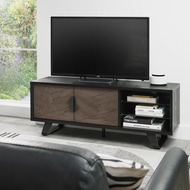 Signature Collection Emerson Weathered Oak & Peppercorn Entertainment Unit