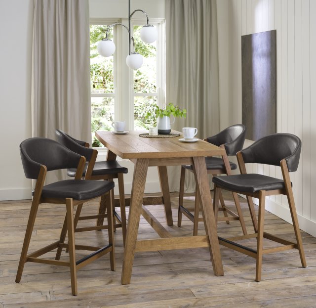 Counter Height Rustic Dark Oak Dining Table Camden Rustic Oak Bar