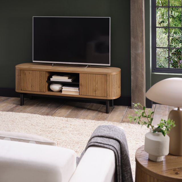 Signature Collection Vega Rustic Oak & Peppercorn Entertainment Unit