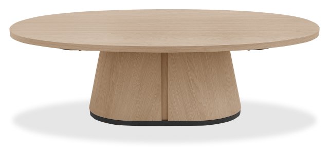 Vega Scandi Oak & Peppercorn Oval Coffee Table - Bentley Designs
