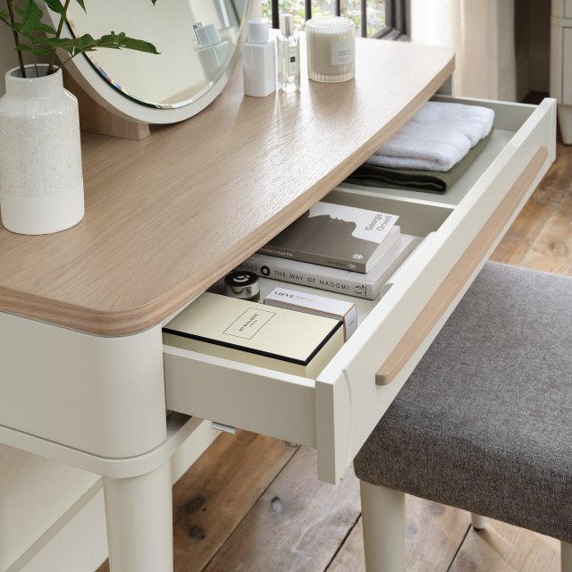 Larsen Scandi Oak & Soft Grey Dressing Table - Bentley Designs