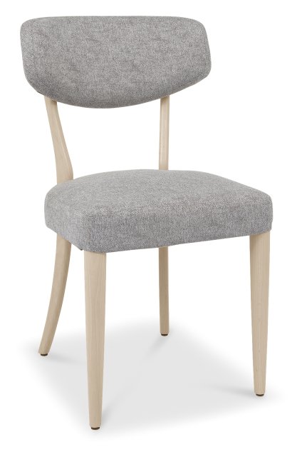 Larsen Scandi Oak Upholstered Chairs in Grey Fabric - Bentley Designs