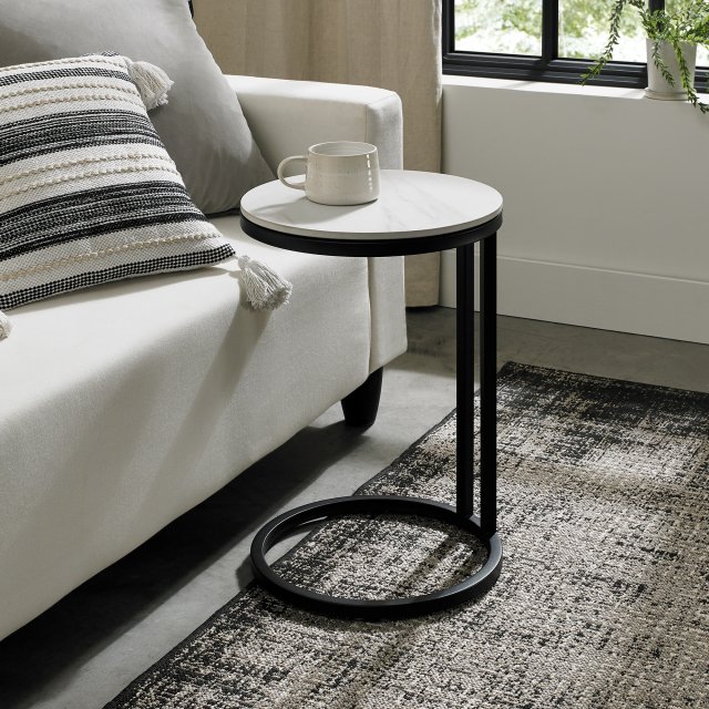 Gallery Collection Mateo - White Sintered Stone Sofa Table