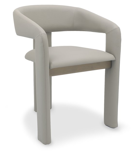 Signature Collection Duo Grey Oiled Oak Upholstered Chair - Grey Bonded Leather (Single)