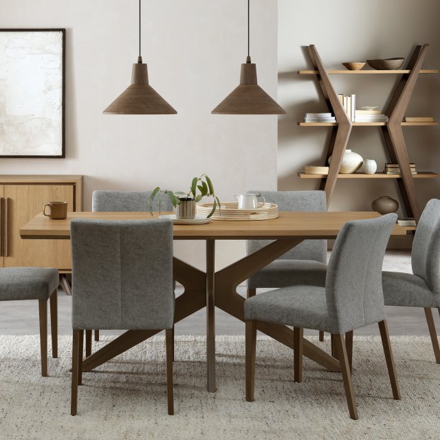 Kristen Oak & Light Weathered Oak 6 Seater Table