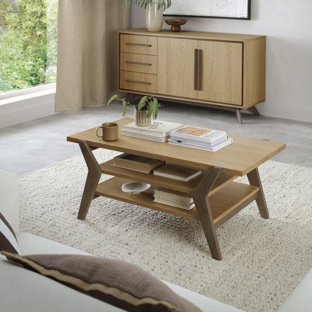 Premier Collection Kristen Oak & Light Weathered Oak Coffee Table