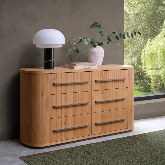 Signature Collection Vega Knotty Oak & Weathered Oak 6 Drawer Chest