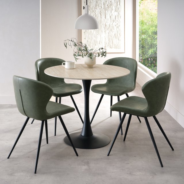 Mason Matt Beige Sintered Stone Circular Bistro Table Bentley