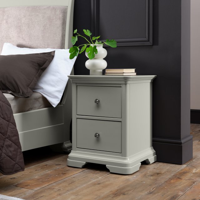 Signature Collection Alora Blue Grey 2 Drawer Bedside Table