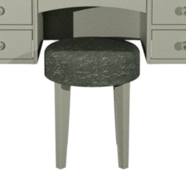 Signature Collection Alora Blue Grey Stool - Infinity Pearl Velvet Fabric