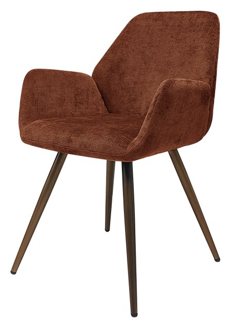 Gallery Collection Zoran Rust Chenille Fabric Dining Chair with Bronze Legs (Pair)