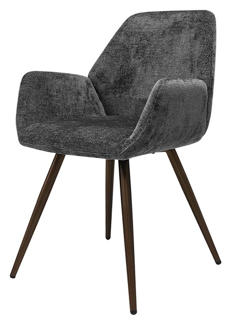 Gallery Collection Zoran Grey Chenille Fabric Dining Chair with Bronze Legs (Pair)