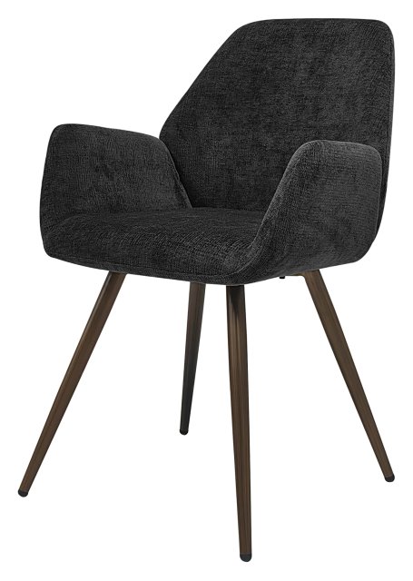 Gallery Collection Zoran Dark Grey Chenille Fabric Dining Chair with Bronze Legs (Pair)