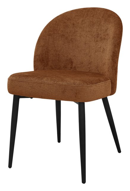 Gallery Collection Cleo - Rust Chenille Fabric Dining Chair with Black Legs (Pair)