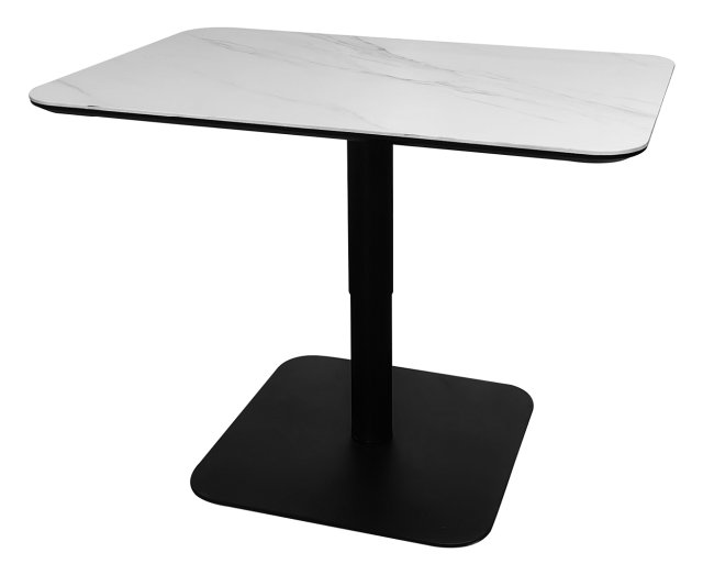 Gallery Collection Jenson - Matt White Sintered Stone Gas Lift Adjustable Coffee to Sofa Height Table