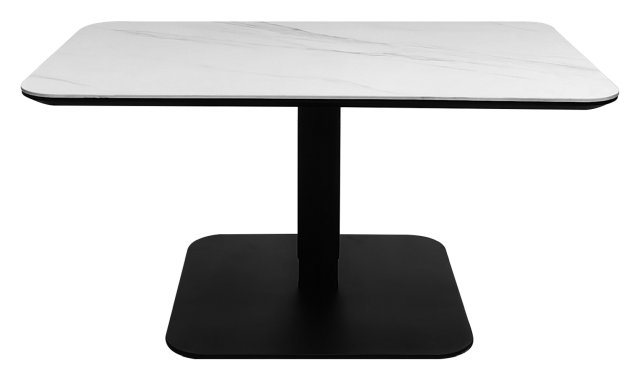 Gallery Collection Jenson - Matt White Sintered Stone Gas Lift Adjustable Coffee to Sofa Height Table