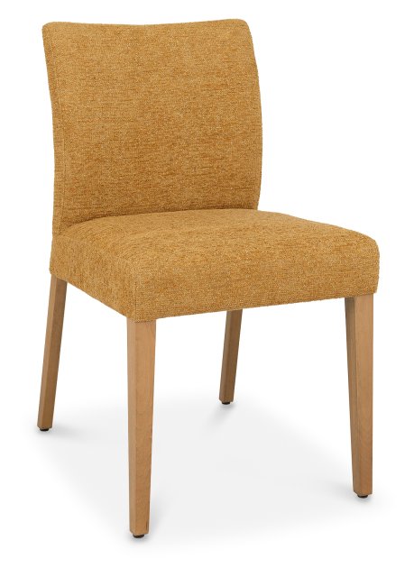 Premier Collection Delta Rustic Oak Upholstered Chair - Mustard Fabric (Pair)