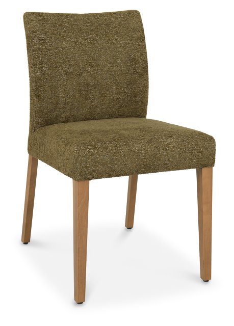 Premier Collection Delta Rustic Oak Upholstered Chair - Green Fabric (Pair)