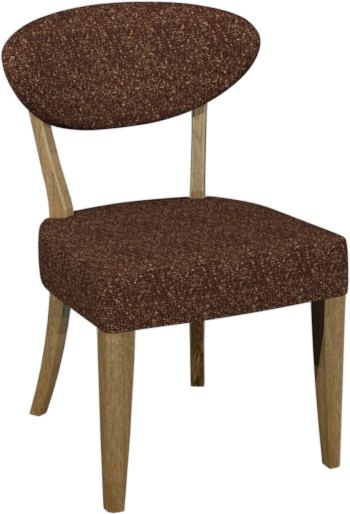 Signature Collection Ellipse Rustic Oak Upholstered Dining Chair - Auburn Fabric (Pair)