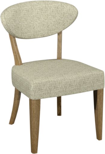 Signature Collection Ellipse Rustic Oak Upholstered Dining Chair - Oatmeal Fabric (Pair)