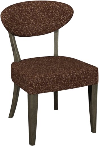 Signature Collection Ellipse Fumed Oak Upholstered Dining Chair - Auburn Fabric (Pair)