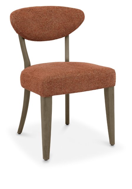 Signature Collection Ellipse Fumed Oak Upholstered Dining Chair - Auburn Fabric (Pair)