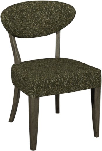 Signature Collection Ellipse Fumed Oak Upholstered Dining Chair - Green Fabric (Pair)