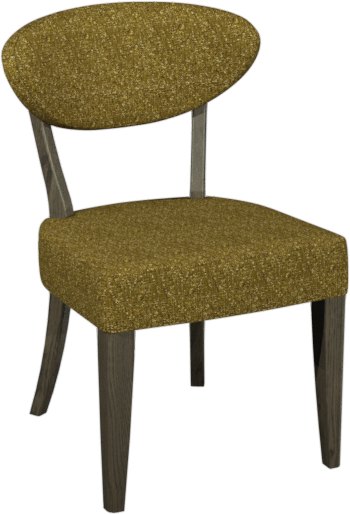 Signature Collection Ellipse Fumed Oak Upholstered Dining Chair - Mustard Fabric (Pair)