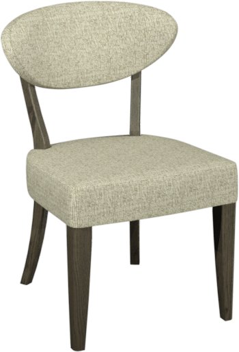 Signature Collection Ellipse Fumed Oak Upholstered Dining Chair - Oatmeal Fabric (Pair)