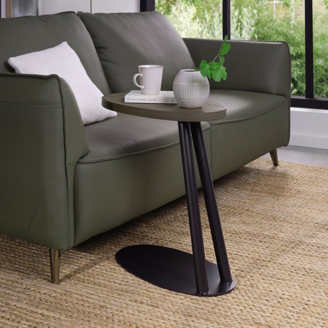 Signature Collection Vega Grey Oiled Oak & Peppercorn Sofa Table