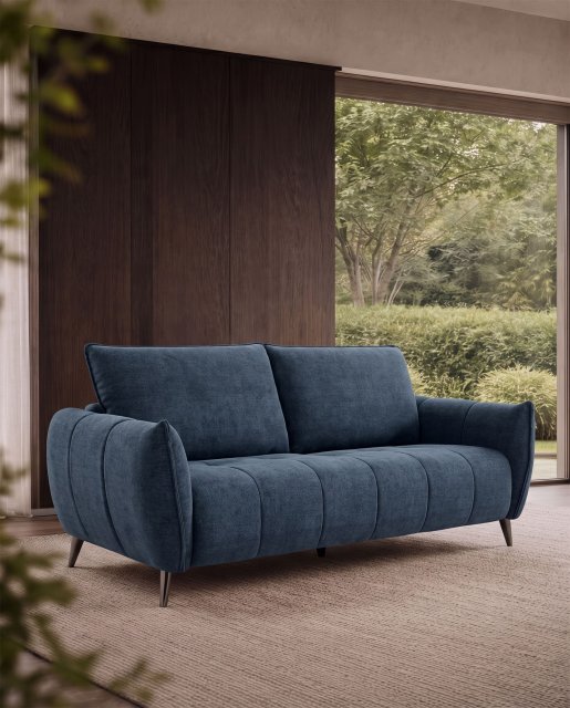 Premier Collection Elara Teal 3 Seater Sofa with Black Legs