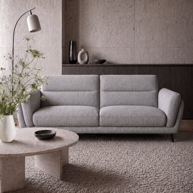 Premier Collection Mara Light Grey 3 Seater Sofa