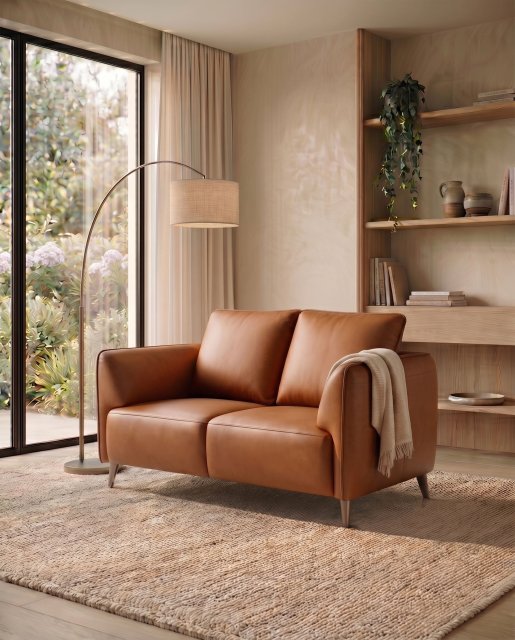Premier Collection Atlas Tan 2 Seater Sofa